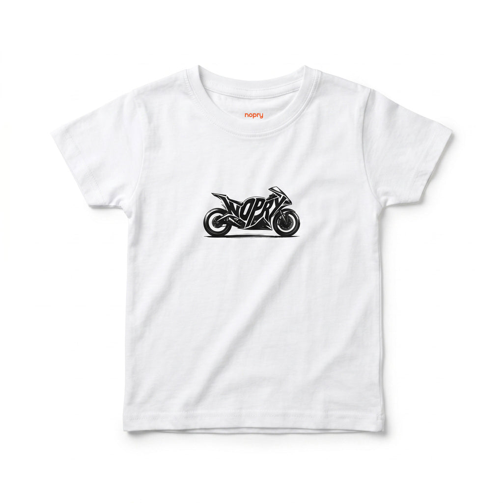 Polera manga corta blanca / moto nopry