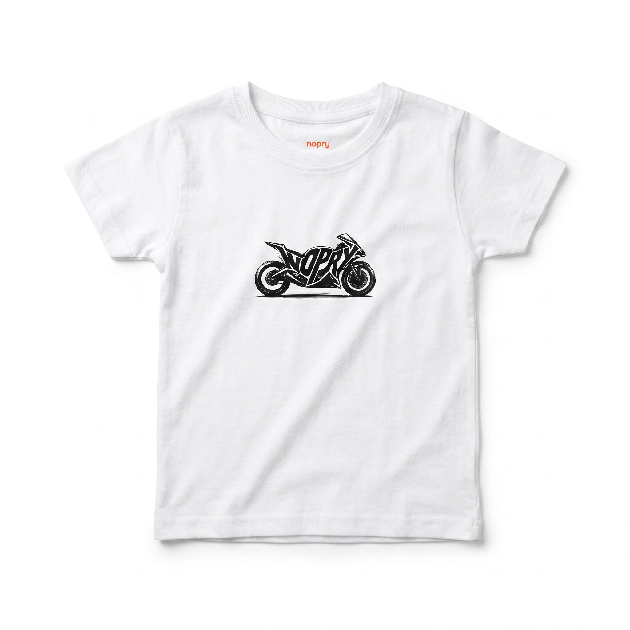 Polera manga corta blanca / moto nopry