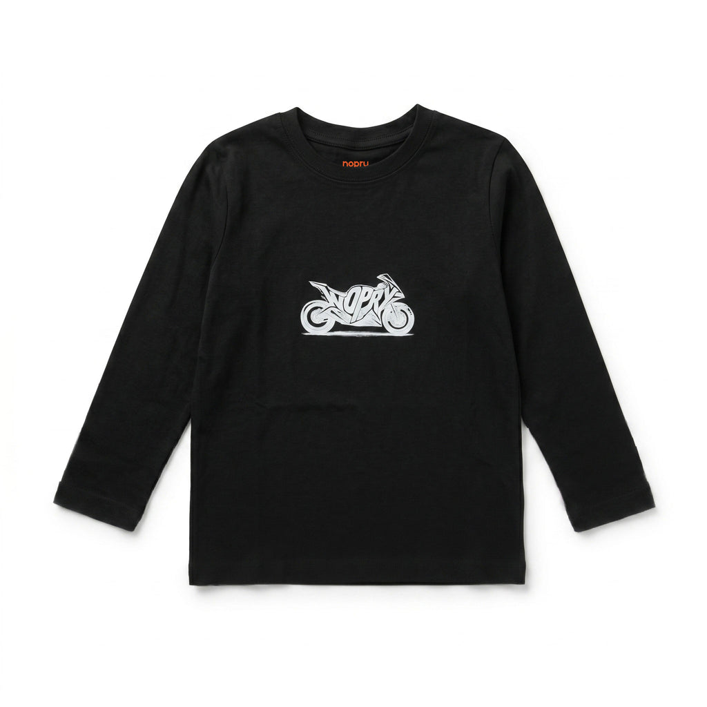 Polera manga larga negra / moto nopry