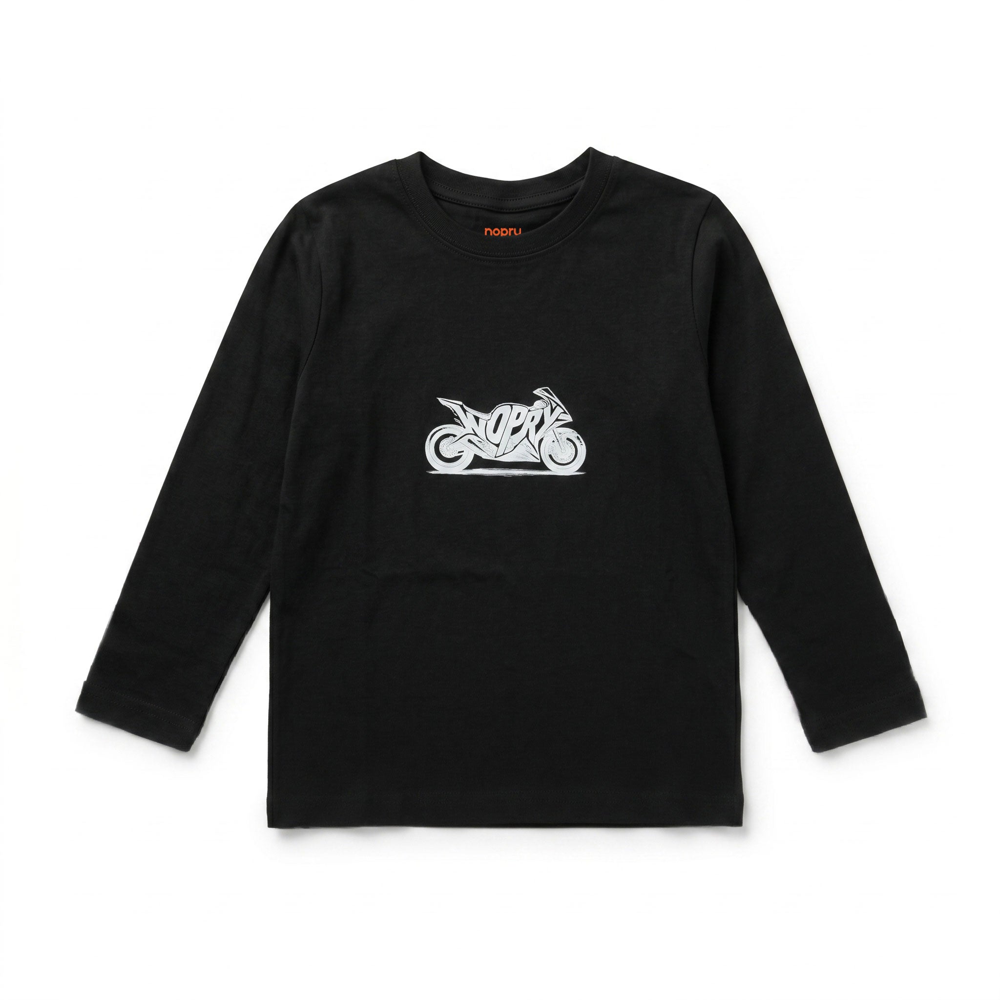 Polera manga larga negra / moto nopry