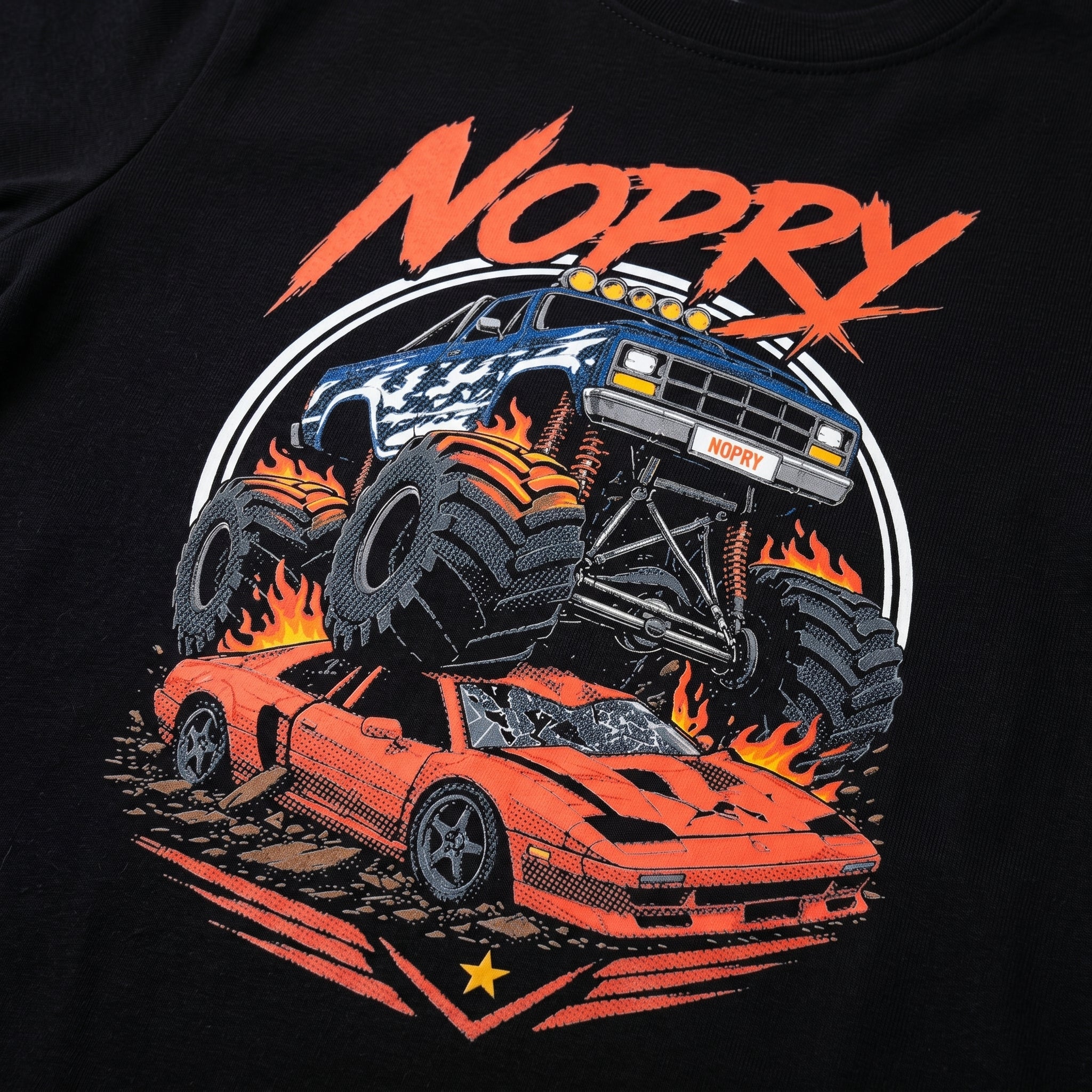 Polera manga corta negra / Monster Truck