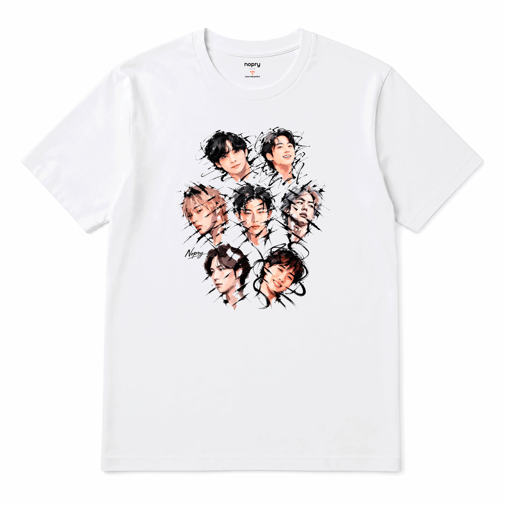 Polera BTS FULL acuarela PORTRAIT