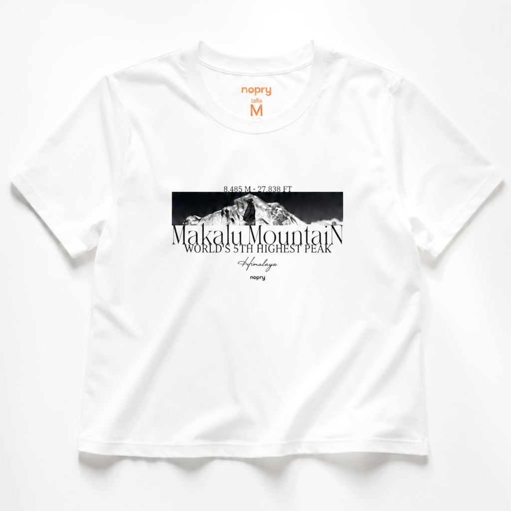 Polera Corta Mujer MAKALU MOUNTAIN Blanca