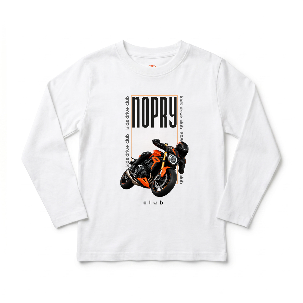 Polera manga larga blanca / MOTO