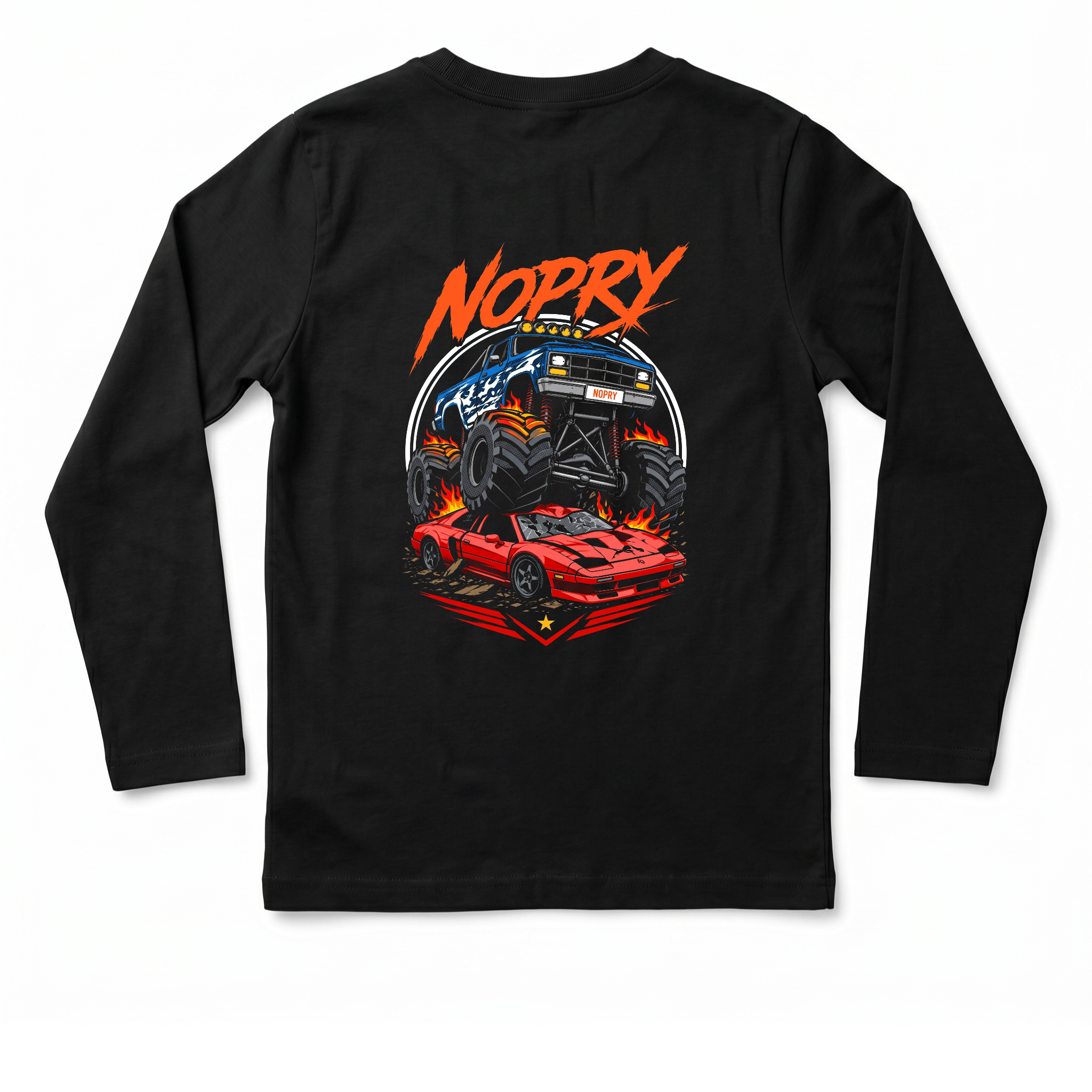 Polera manga larga negra / Monster Truck