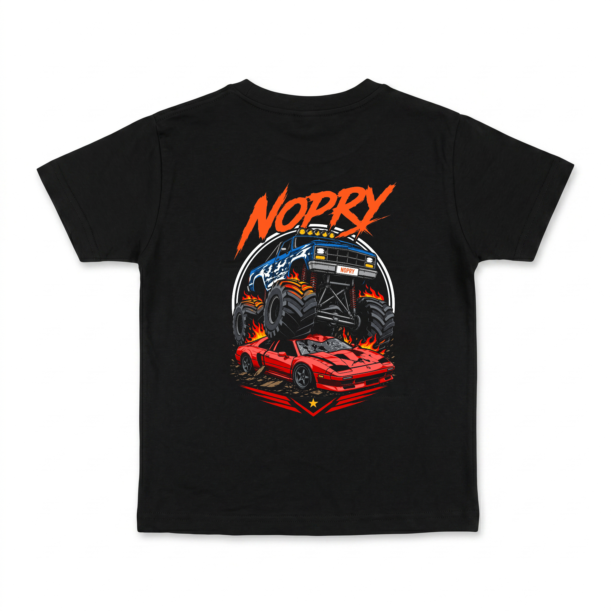 Polera manga corta negra / Monster Truck