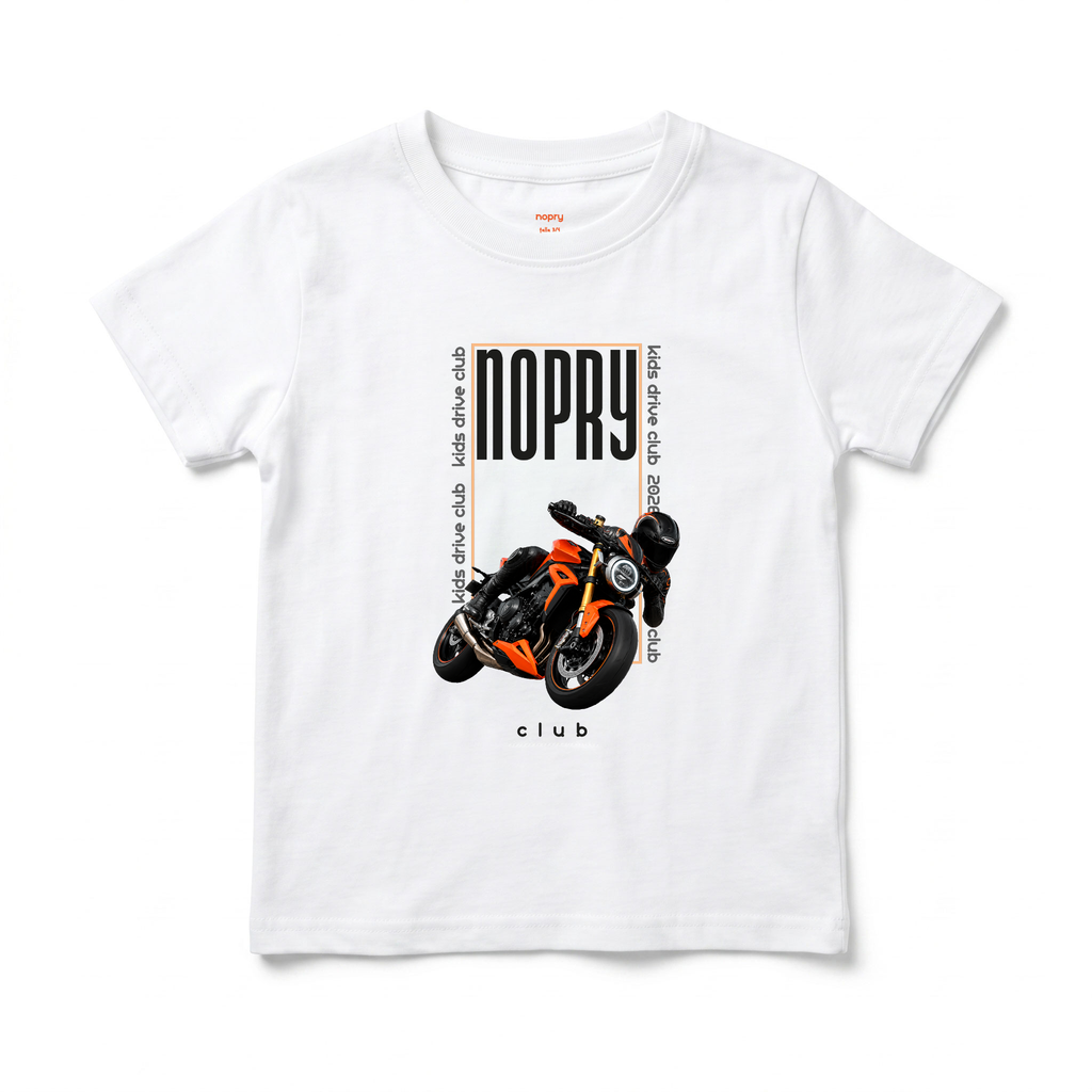 Polera manga corta blanca / MOTO