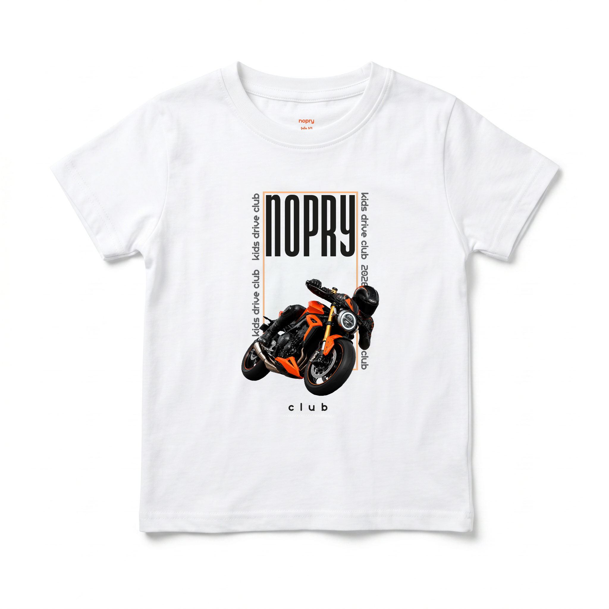 Polera manga corta blanca / MOTO