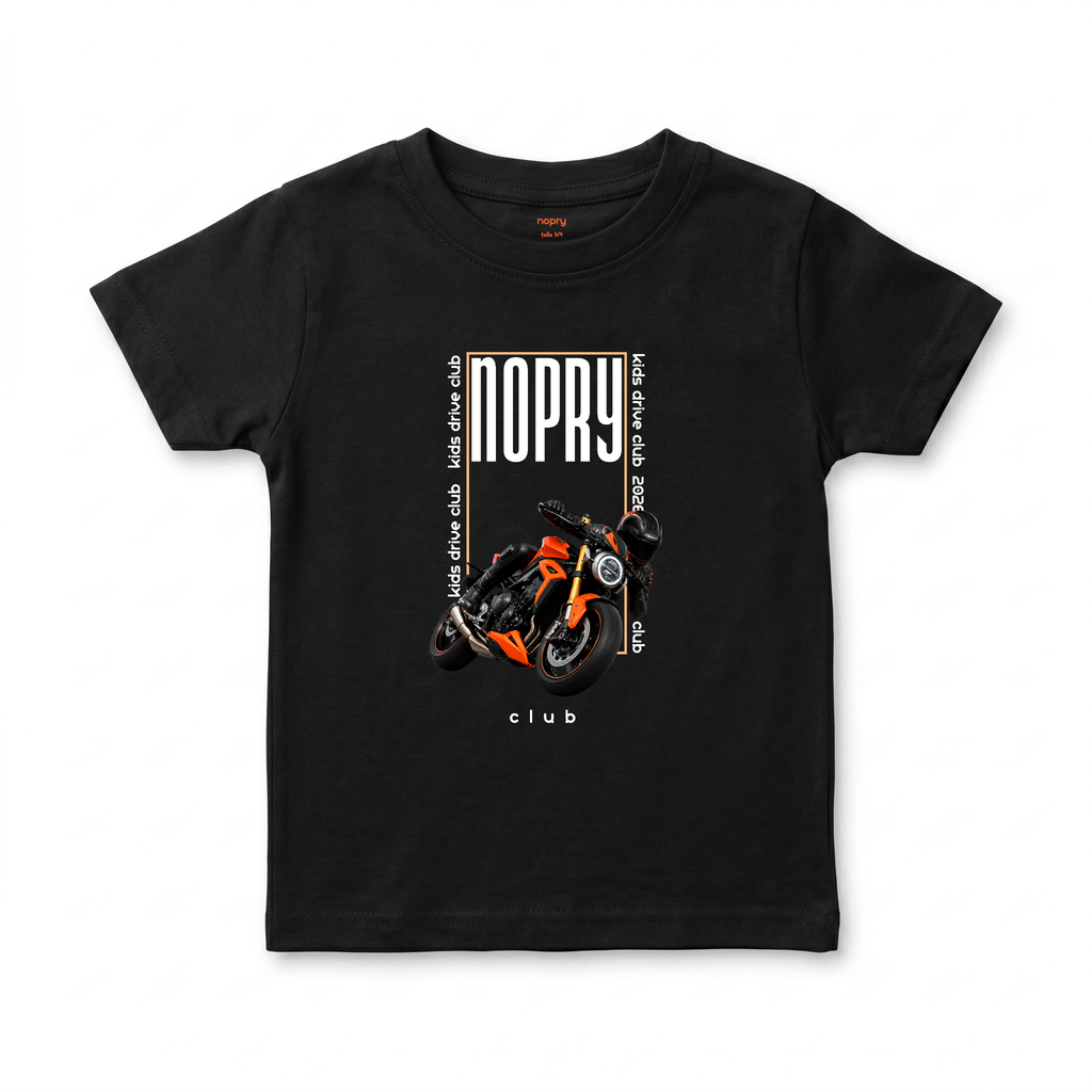Polera manga corta negra / MOTO