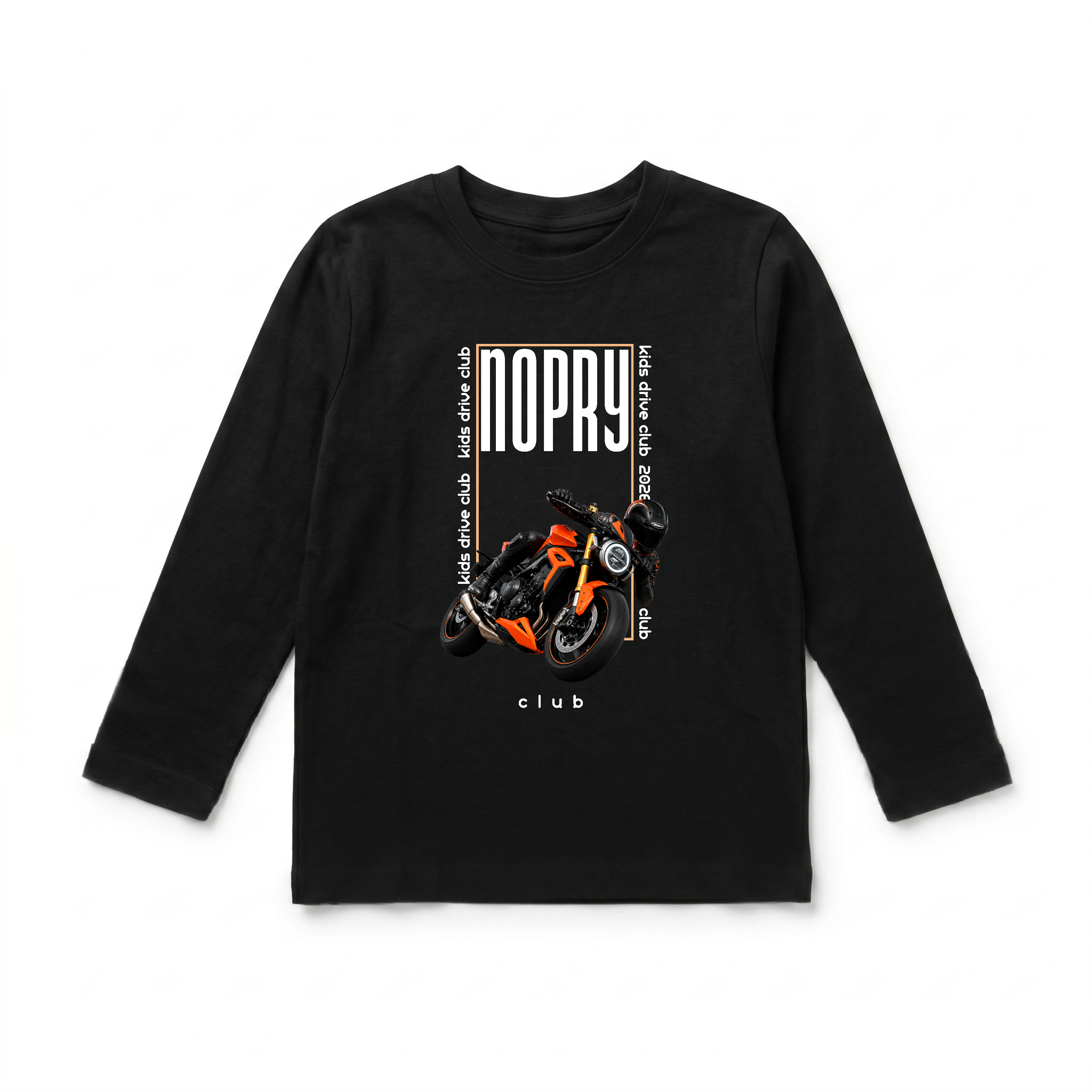 Polera manga larga negra / MOTO